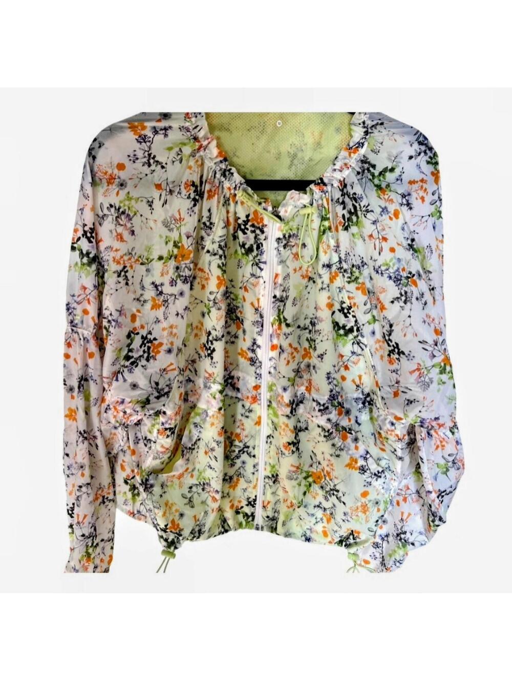 Stori Rise In Bloom Floral Running Athletic Windbreaker Rain‎ Jacket Drawstring - Picture 4 of 9